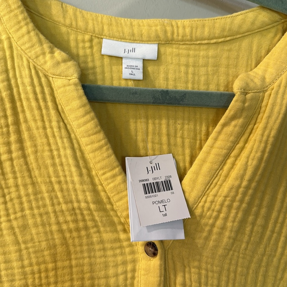 J. Jill Yellow Flutter Sleeve Sundress Size Large Tall - Picture 3 of 4